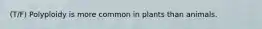 (T/F) Polyploidy is more common in plants than animals.