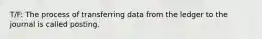 T/F: The process of transferring data from the ledger to the journal is called posting.