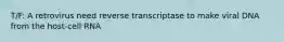 T/F: A retrovirus need reverse transcriptase to make viral DNA from the host-cell RNA