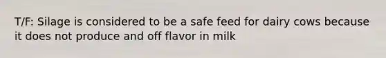 T/F: Silage is considered to be a safe feed for dairy cows because it does not produce and off flavor in milk