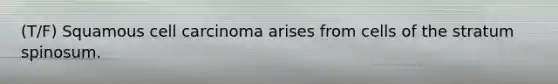 (T/F) Squamous cell carcinoma arises from cells of the stratum spinosum.