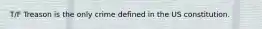 T/F Treason is the only crime defined in the US constitution.