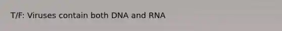 T/F: Viruses contain both DNA and RNA