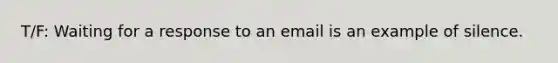 T/F: Waiting for a response to an email is an example of silence.