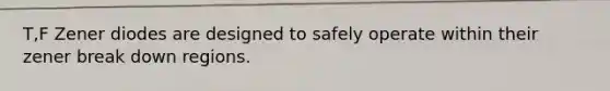 T,F Zener diodes are designed to safely operate within their zener break down regions.