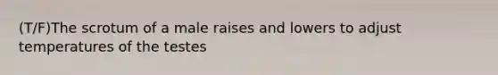 (T/F)The scrotum of a male raises and lowers to adjust temperatures of the testes