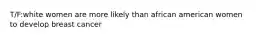 T/F:white women are more likely than african american women to develop breast cancer