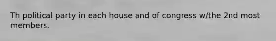 Th political party in each house and of congress w/the 2nd most members.