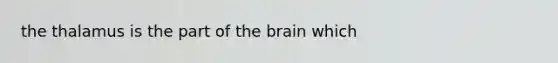 the thalamus is the part of the brain which