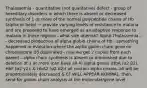 Thalassemia - quantitative (not qualitative) defect - group of hereditary disorders in which there is absent or decreased synthesis of 1 or more of the normal polypeptide chains of Hb (alpha or beta) ~ provide varying levels of resistance to malaria and are proposed to have emerged as an adaptive response to malaria in these regions - what size anemia? Alpha Thalassemia - - decreased production of alpha globin chains of Hb - something happened in evolution where the alpha globin chain gene on chromosome 16 duplicated - now we get 2 copies from each parent - alpha chain synthesis is absent or diminished due to deletion of 1 or more (can have all 4) alpha genes (HbA (α2 β2), HbF (α2 γ2), & HbA2 (α2 δ2)) all contain alpha chains. all will be proportionately decreased & EF WILL APPEAR NORMAL. then, send for globin chain analysis at the molecular/gene level.