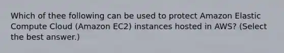 Which of thee following can be used to protect Amazon Elastic Compute Cloud (Amazon EC2) instances hosted in AWS? (Select the best answer.)