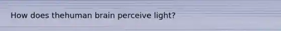 How does thehuman brain perceive light?