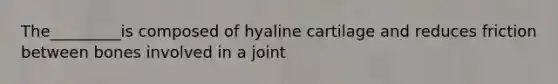 The_________is composed of hyaline cartilage and reduces friction between bones involved in a joint