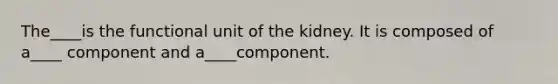 The____is the functional unit of the kidney. It is composed of a____ component and a____component.