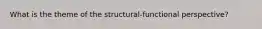 What is the theme of the structural-functional perspective?