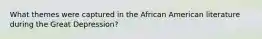 What themes were captured in the African American literature during the Great Depression?