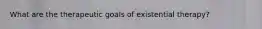 What are the therapeutic goals of existential therapy?