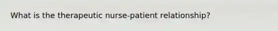 What is the therapeutic nurse-patient relationship?