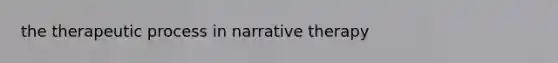 the therapeutic process in narrative therapy