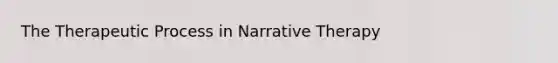 The Therapeutic Process in Narrative Therapy