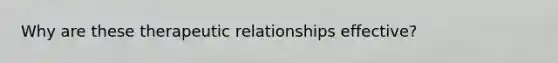 Why are these therapeutic relationships effective?