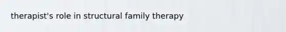 therapist's role in structural family therapy