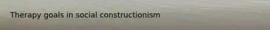 Therapy goals in social constructionism