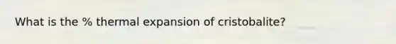 What is the % thermal expansion of cristobalite?