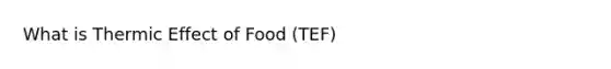 What is Thermic Effect of Food (TEF)