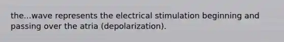 the...wave represents the electrical stimulation beginning and passing over the atria (depolarization).