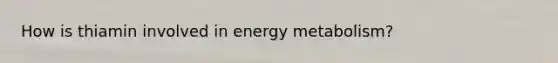 How is thiamin involved in energy metabolism?