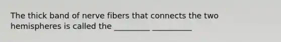 The thick band of nerve fibers that connects the two hemispheres is called the _________ __________