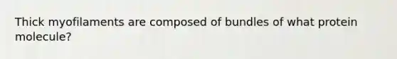 Thick myofilaments are composed of bundles of what protein molecule?