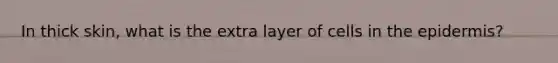 In thick skin, what is the extra layer of cells in <a href='https://www.questionai.com/knowledge/kBFgQMpq6s-the-epidermis' class='anchor-knowledge'>the epidermis</a>?