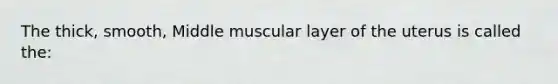 The thick, smooth, Middle muscular layer of the uterus is called the: