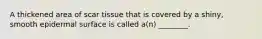 A thickened area of scar tissue that is covered by a shiny, smooth epidermal surface is called a(n) ________.
