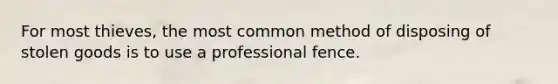 For most thieves, the most common method of disposing of stolen goods is to use a professional fence.