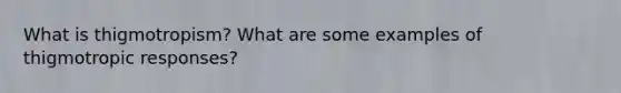 What is thigmotropism? What are some examples of thigmotropic responses?