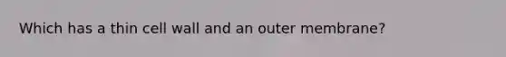 Which has a thin cell wall and an outer membrane?