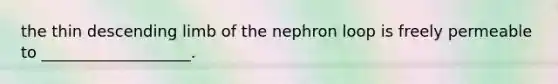 the thin descending limb of the nephron loop is freely permeable to ___________________.