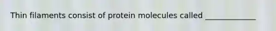 Thin filaments consist of protein molecules called _____________