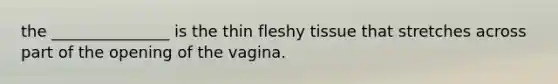 the _______________ is the thin fleshy tissue that stretches across part of the opening of the vagina.