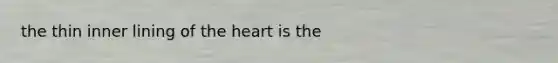 the thin inner lining of the heart is the