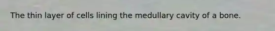 The thin layer of cells lining the medullary cavity of a bone.