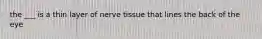 the ___ is a thin layer of nerve tissue that lines the back of the eye