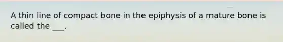 A thin line of compact bone in the epiphysis of a mature bone is called the ___.