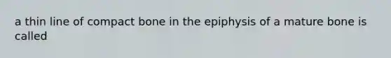 a thin line of compact bone in the epiphysis of a mature bone is called