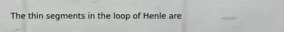 The thin segments in the loop of Henle are