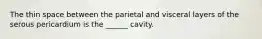 The thin space between the parietal and visceral layers of the serous pericardium is the ______ cavity.