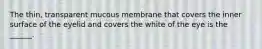 The thin, transparent mucous membrane that covers the inner surface of the eyelid and covers the white of the eye is the ______.